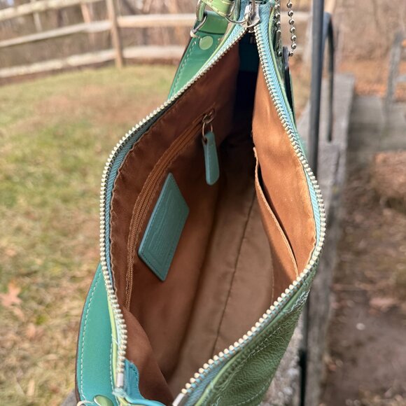 Vintage Coach Green Leather Shoulder Bag - Picture 6 of 8